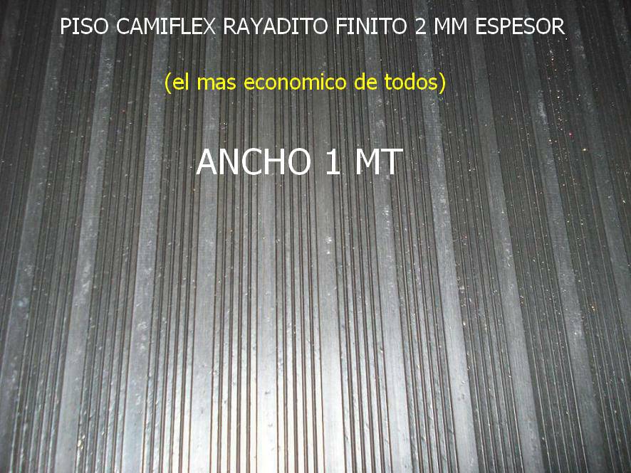 Piso de goma rayadito fino 2 mm